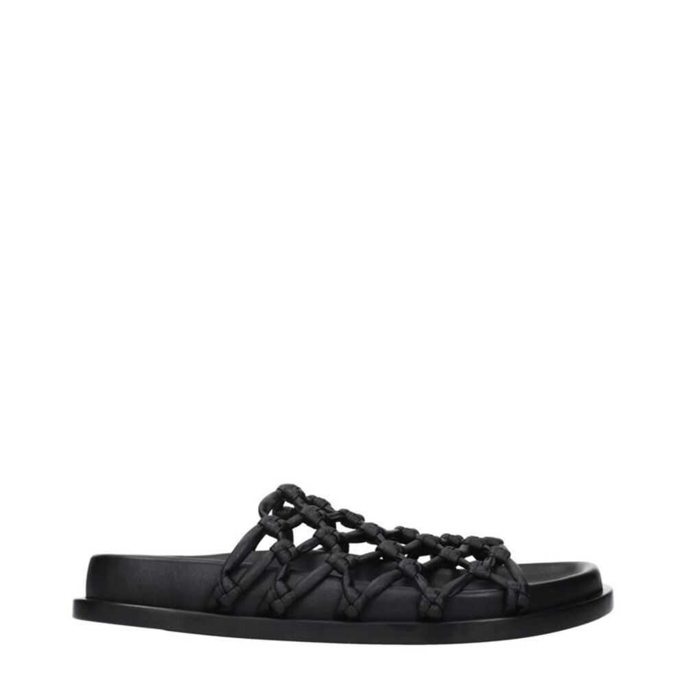 Jil Sander Black Leather Women's Slippers